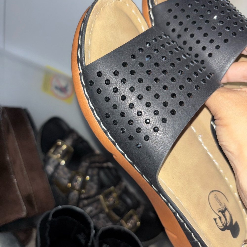 Stylish Black Slip-On Sandals